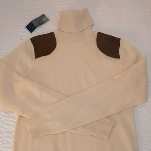 Ralph Lauren cashmere blend with suede shoulders